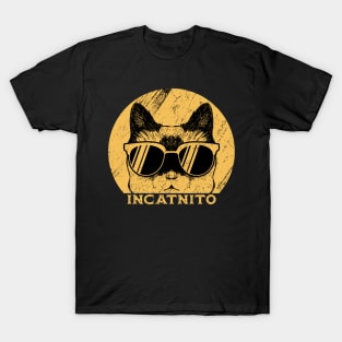 Incatnito Secret Agent Cat Design T-Shirt